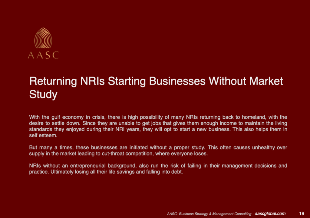 Returning NRIs Starting Businesses Without Market Study