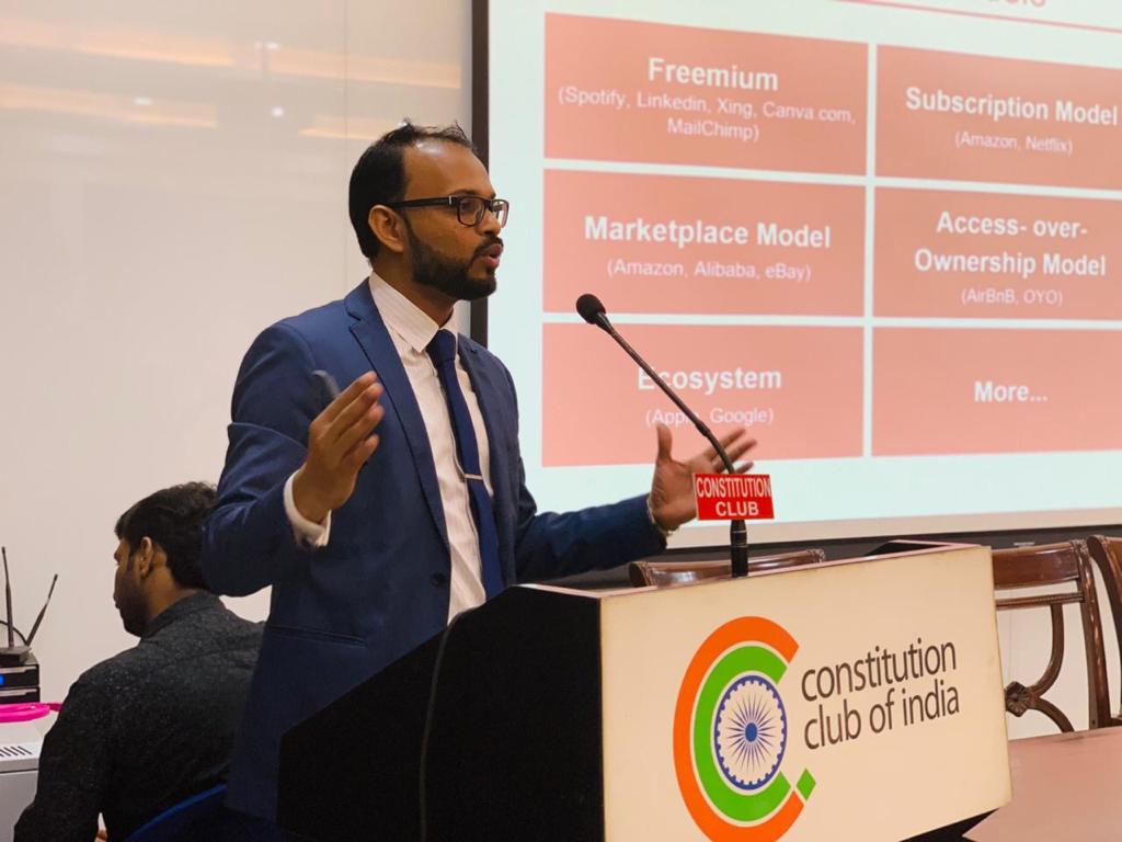 Business Strategist and Management Consultant, Ameen Ahsan speaking at Constitution Club of India, Delhi